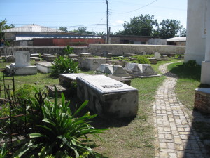 Outside cemetery
