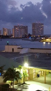 Fort Lauderdale skyline as we arrived.